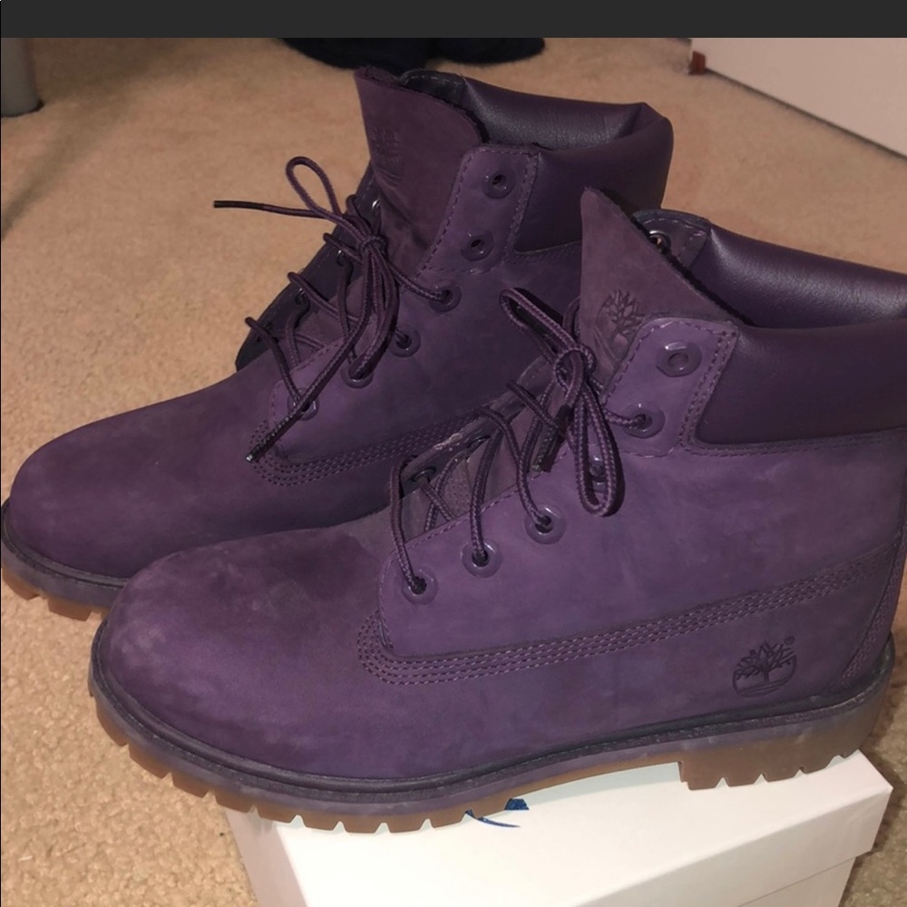 Purple timberland boots